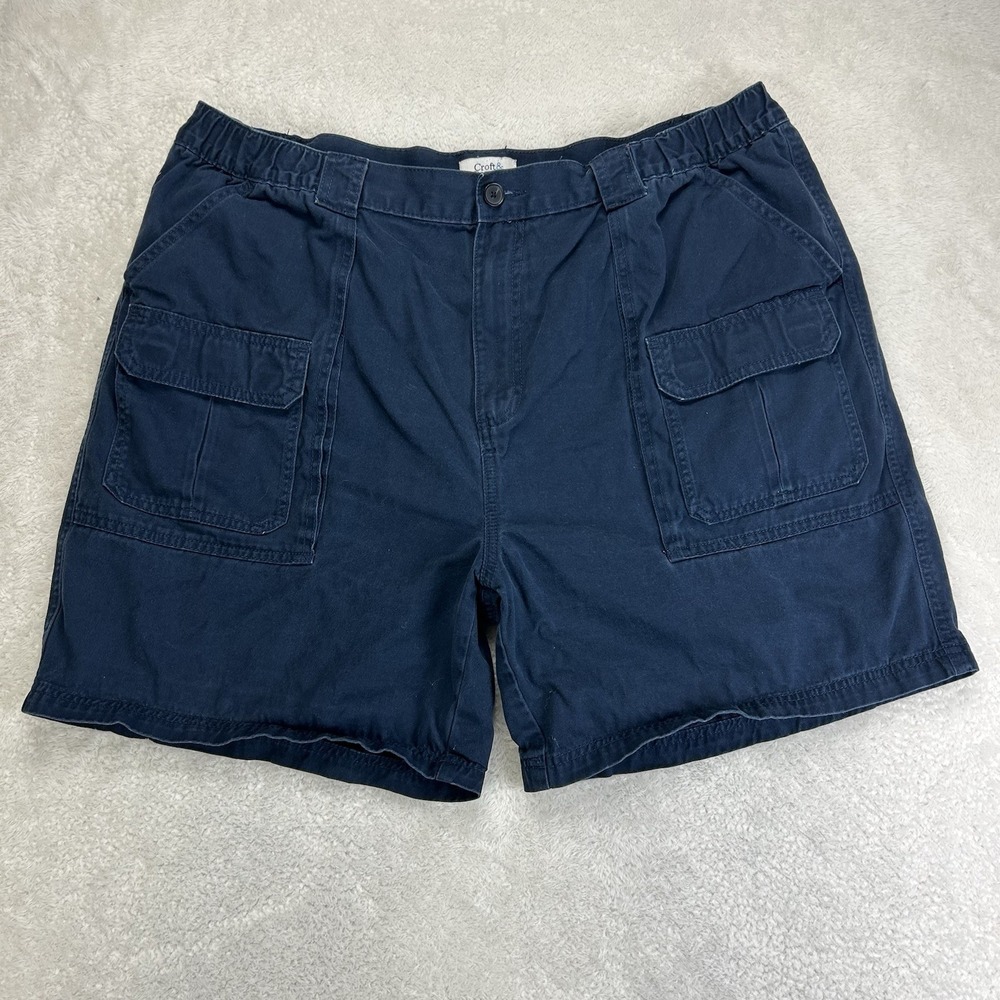Croft & Barrow Cargo Shorts Mens 42 Safari Utility Pockets Trail Khaki Hiking